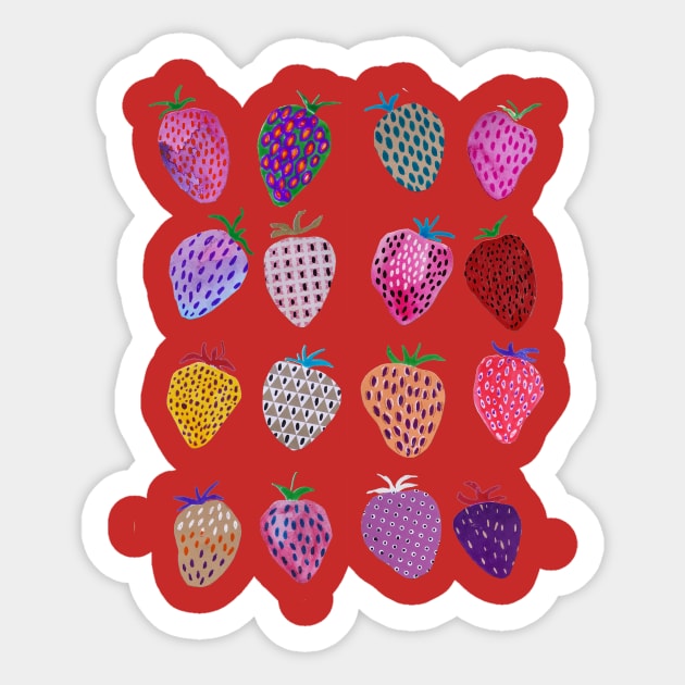 Strawberry Fields Sticker by divafern